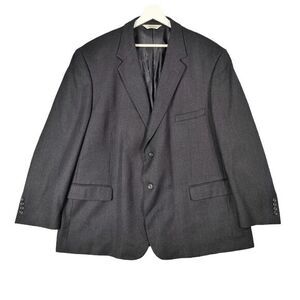PRONTO UOMO Lambswool Sport Coat Mens Size 50R Navy Herringbone 2 Btn Quiet Luxe